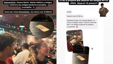 Jimena Barón fue acusada de dejar 10 pesos de propina pero no se quedó callada y explicó qué pasó