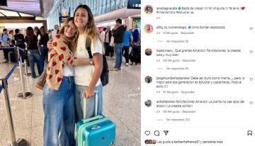 Amalia Granata despidió a su hija de 16 años que se va a estudiar a Inglaterra: “Basta de crecer, te amo”