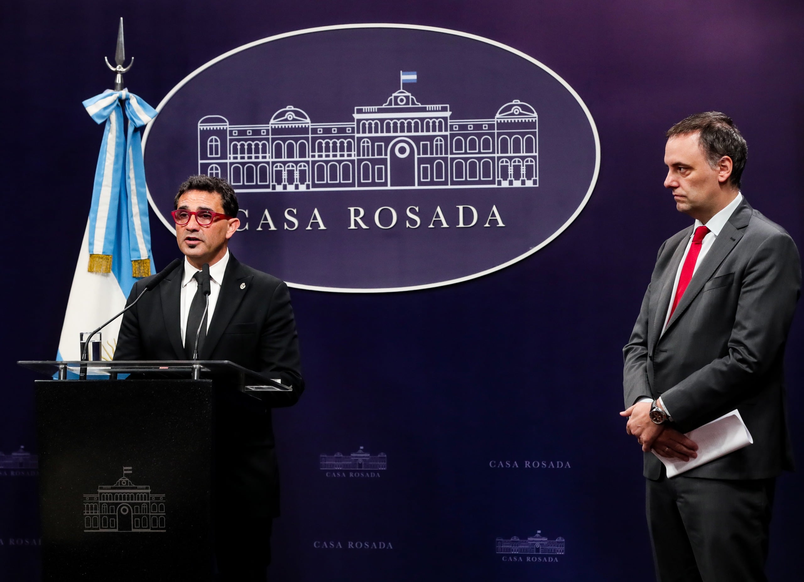 Conferencia de prensa de Manuel Adorni y Diego Chaher