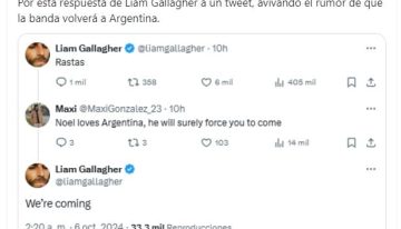 Liam Gallagher aseguró que Oasis podría volver a la Argentina durante su gira mundial