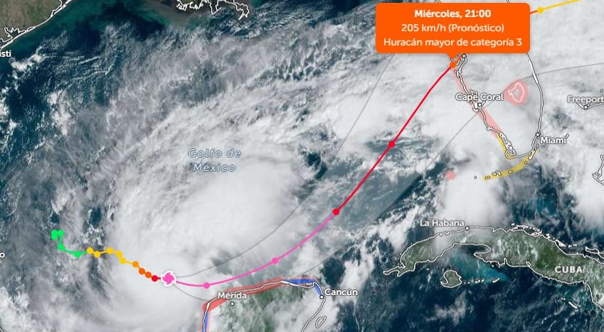 Trayectoria del huracán Milton hoy: se dirige a Florida e impactará Tampa Bay en unas horas