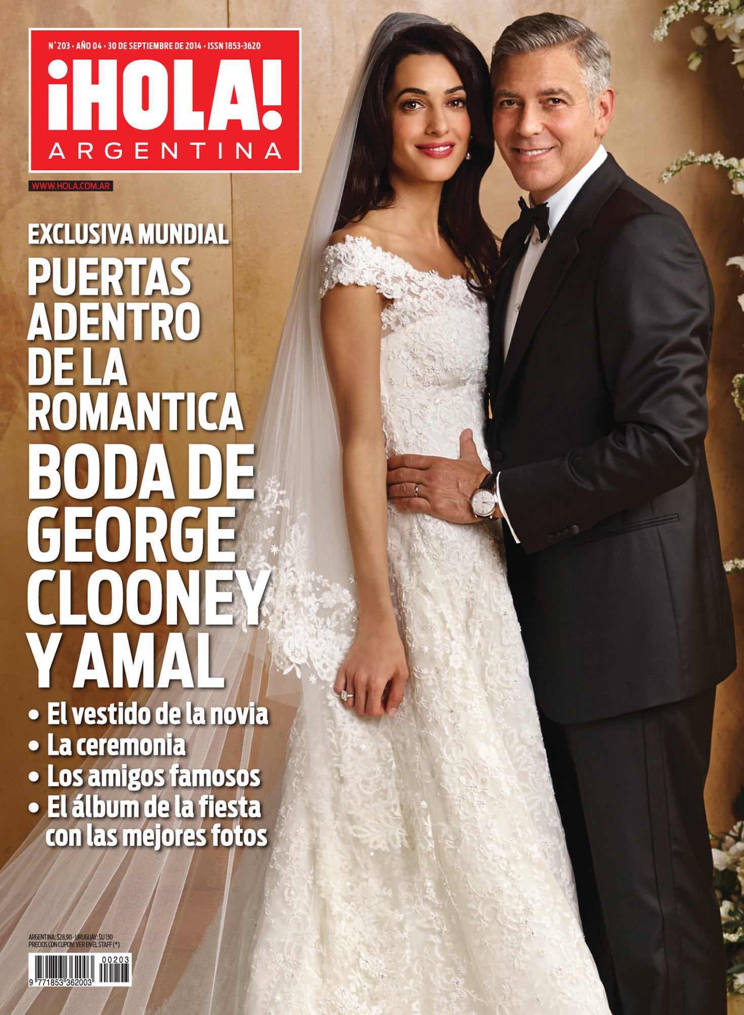 La tapa de ¡HOLA! Argentina con la cobertura exclusiva de la boda. 