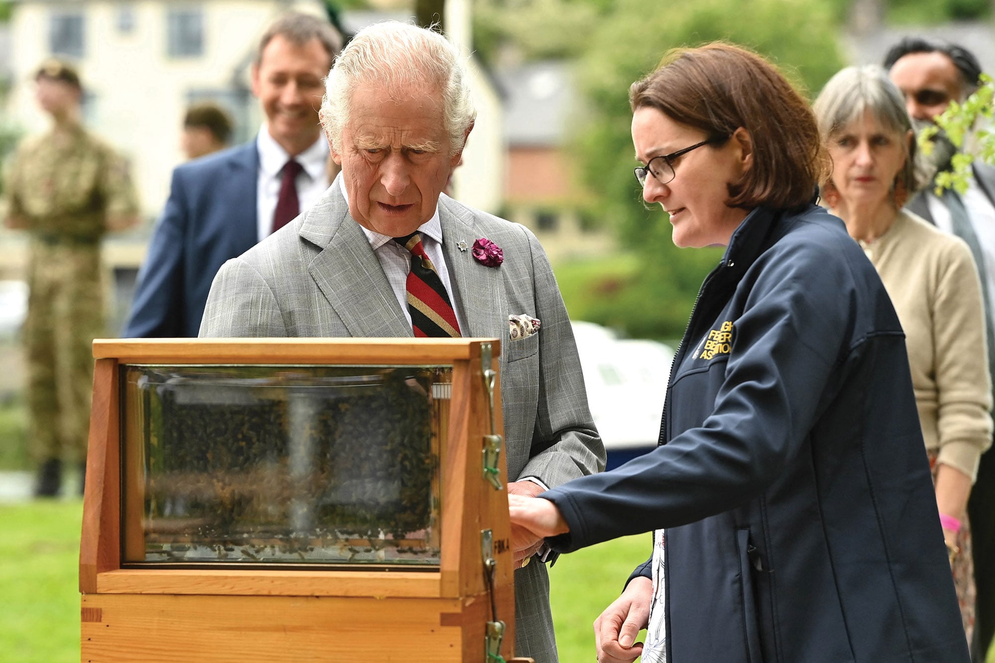 En mayo de 2023, durante una visita al castillo de Enniskillen, en Irlanda del Norte, Carlos pidió ver sus colmenas