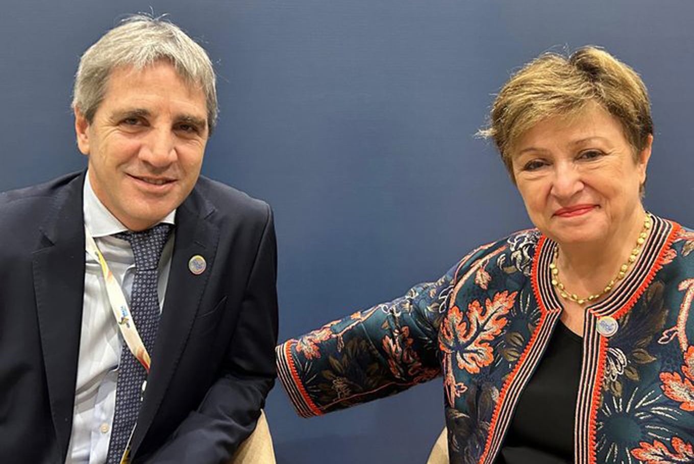 Kristalina Georgieva junto a Luis Caputo