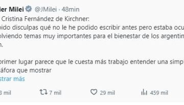 Milei le respondió a Cristina Kirchner: “Le cuesta más entender una metáfora que mostrar su título de abogada”