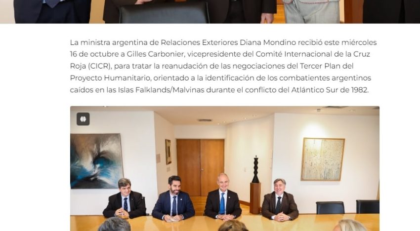 Mondino apunta a una interna en el Gobierno por un comunicado oficial que llamó Falklands a las Malvinas