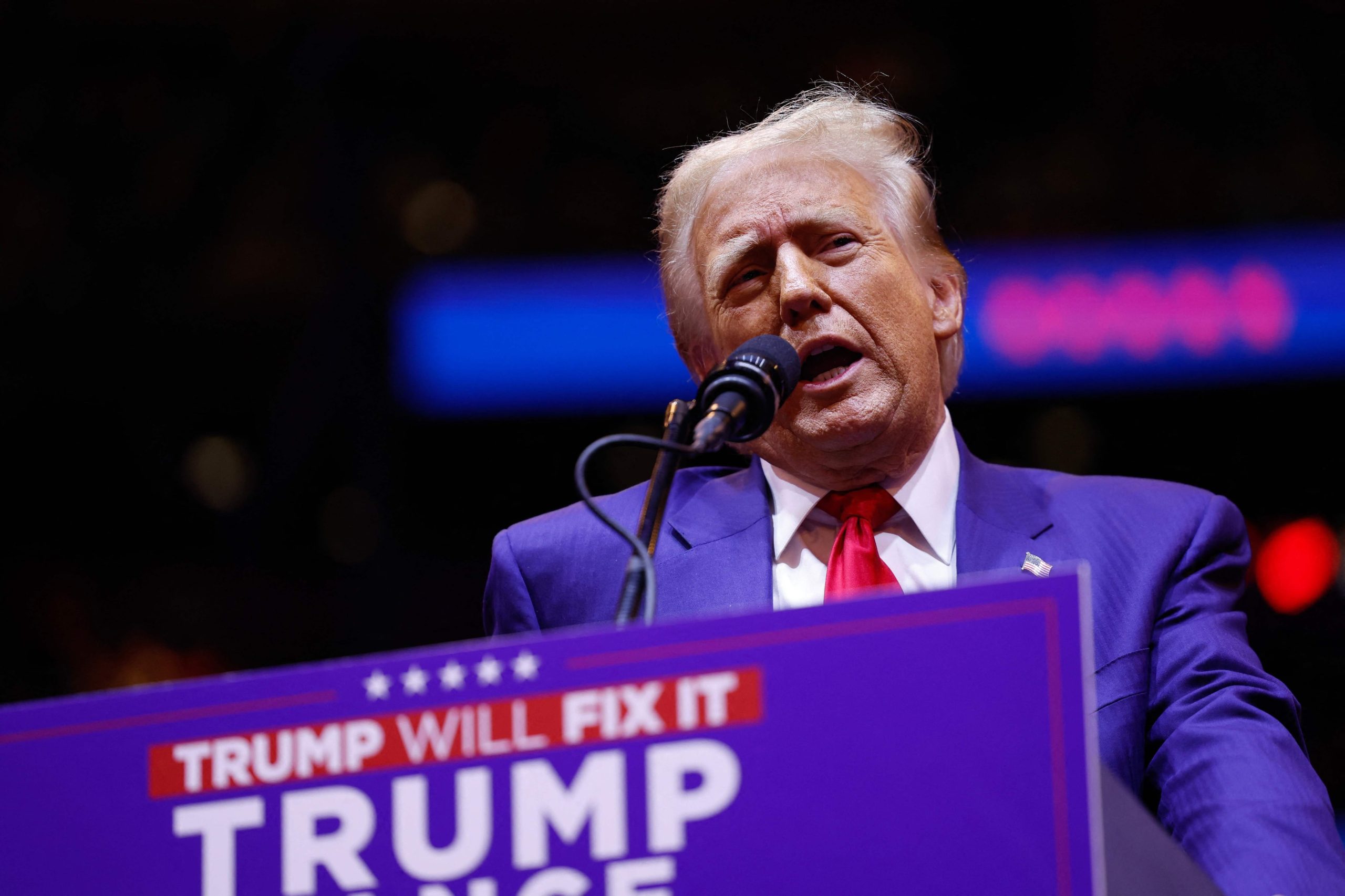 Donald Trump, en mitin de cmapaña en el Madison Square Garden, el domingo pasado.