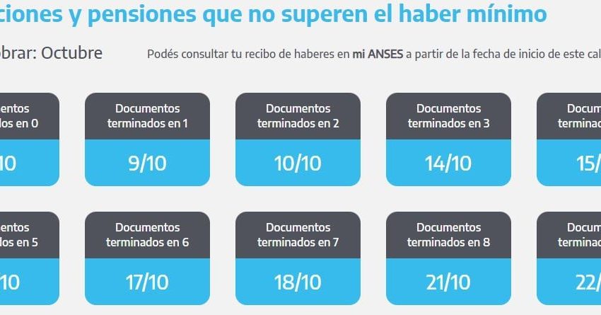 ANSES cuándo cobro: el cronograma de pagos de este viernes 18 de octubre