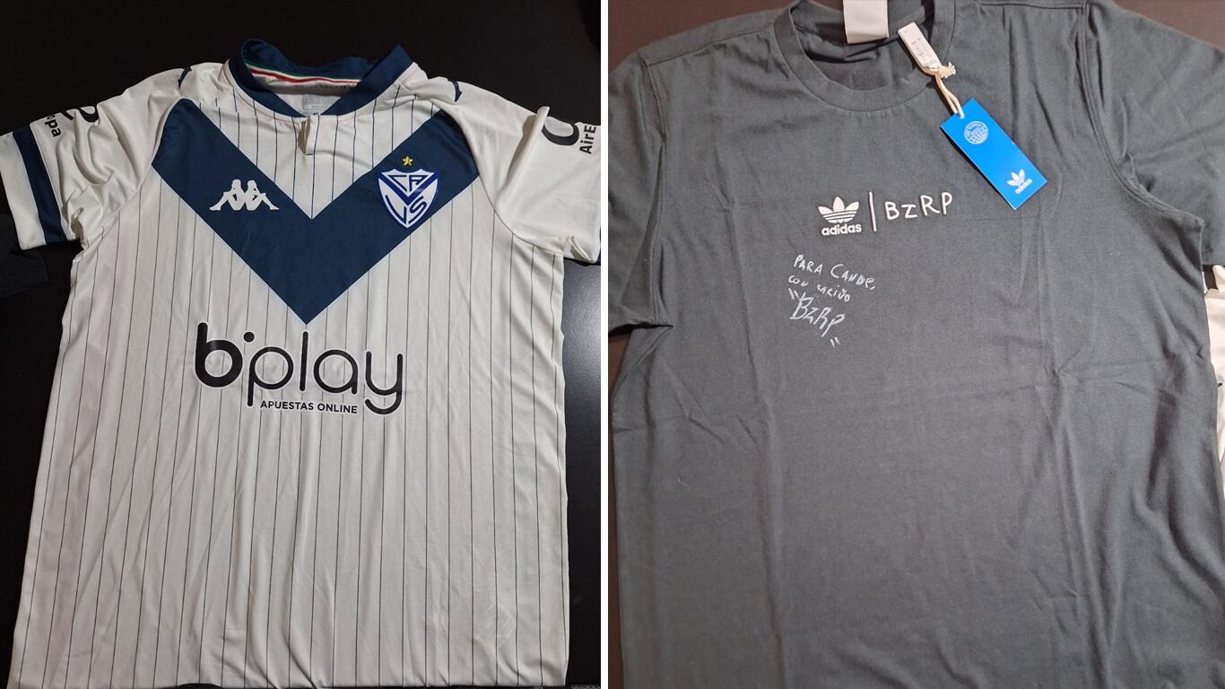 Bizarrap le envió la camiseta de Vélez que la joven había perdido y otra remera especial con un saludo. (Foto: TN)