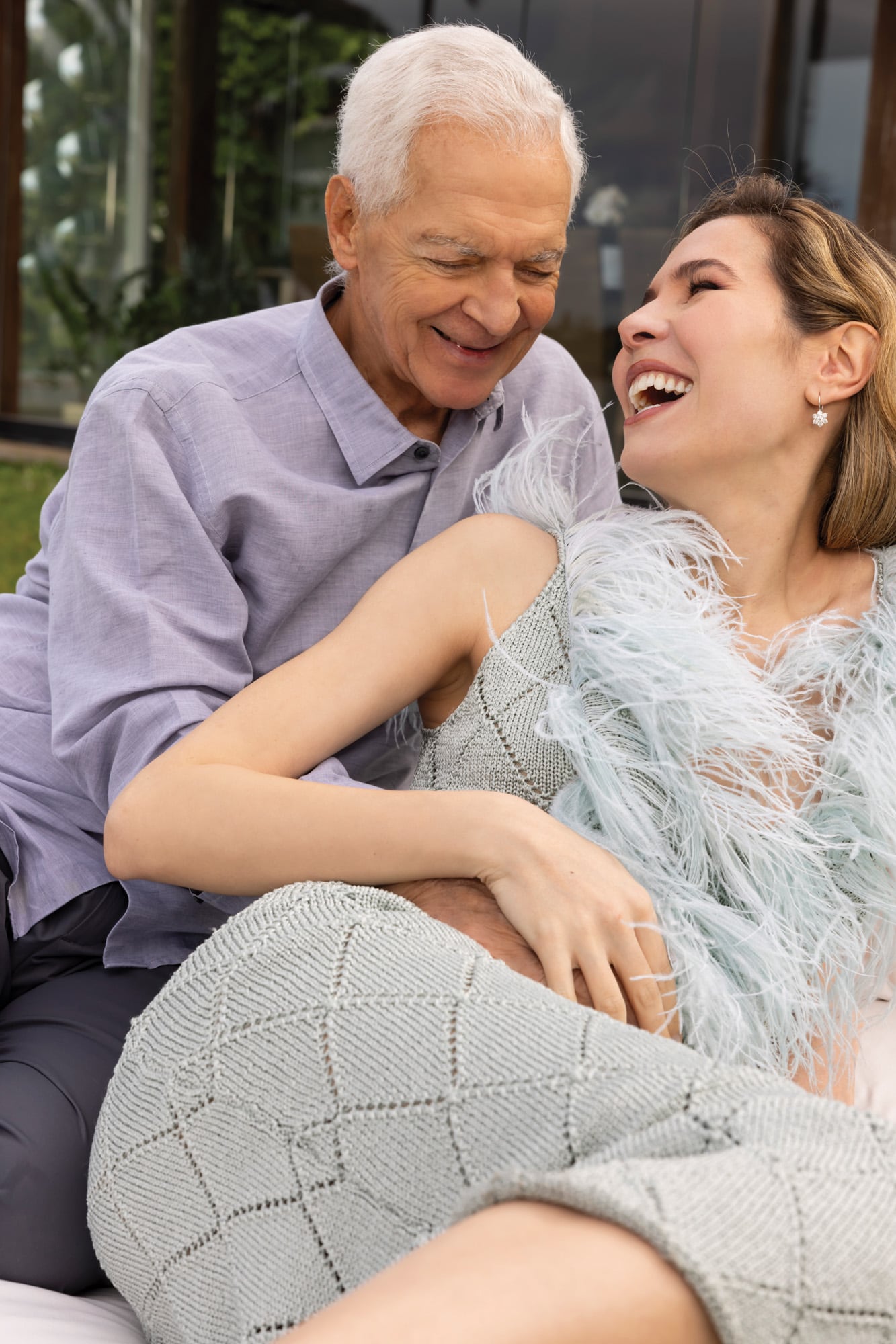 La pareja a pura sonrisa, un reflejo del momento de felicidad que están viviendo. 