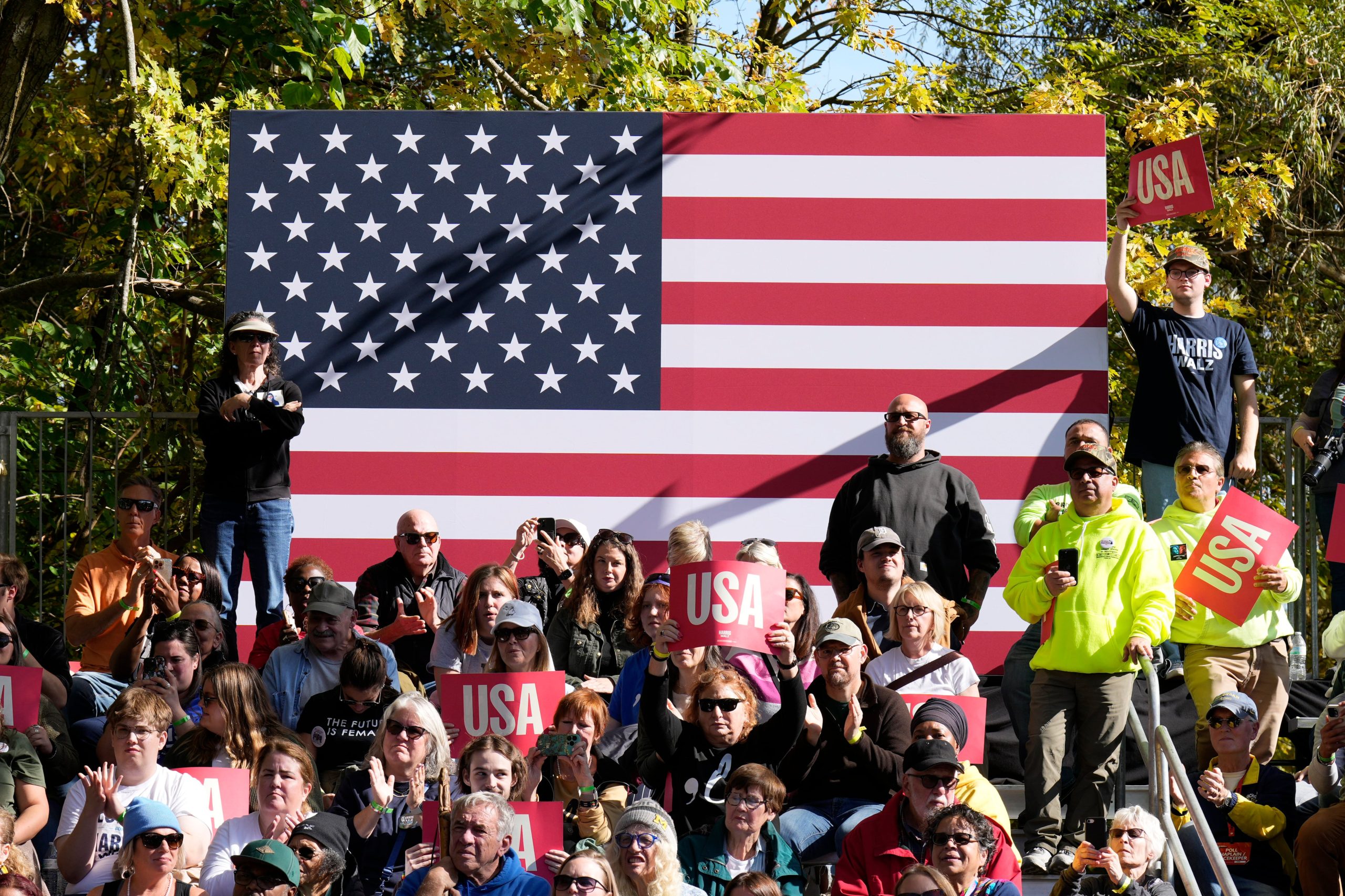 Un evento electoral de la vicepresidenta estadounidense Kamala Harris en Grand Rapids, Michigan, el 18 de octubre del 2024 