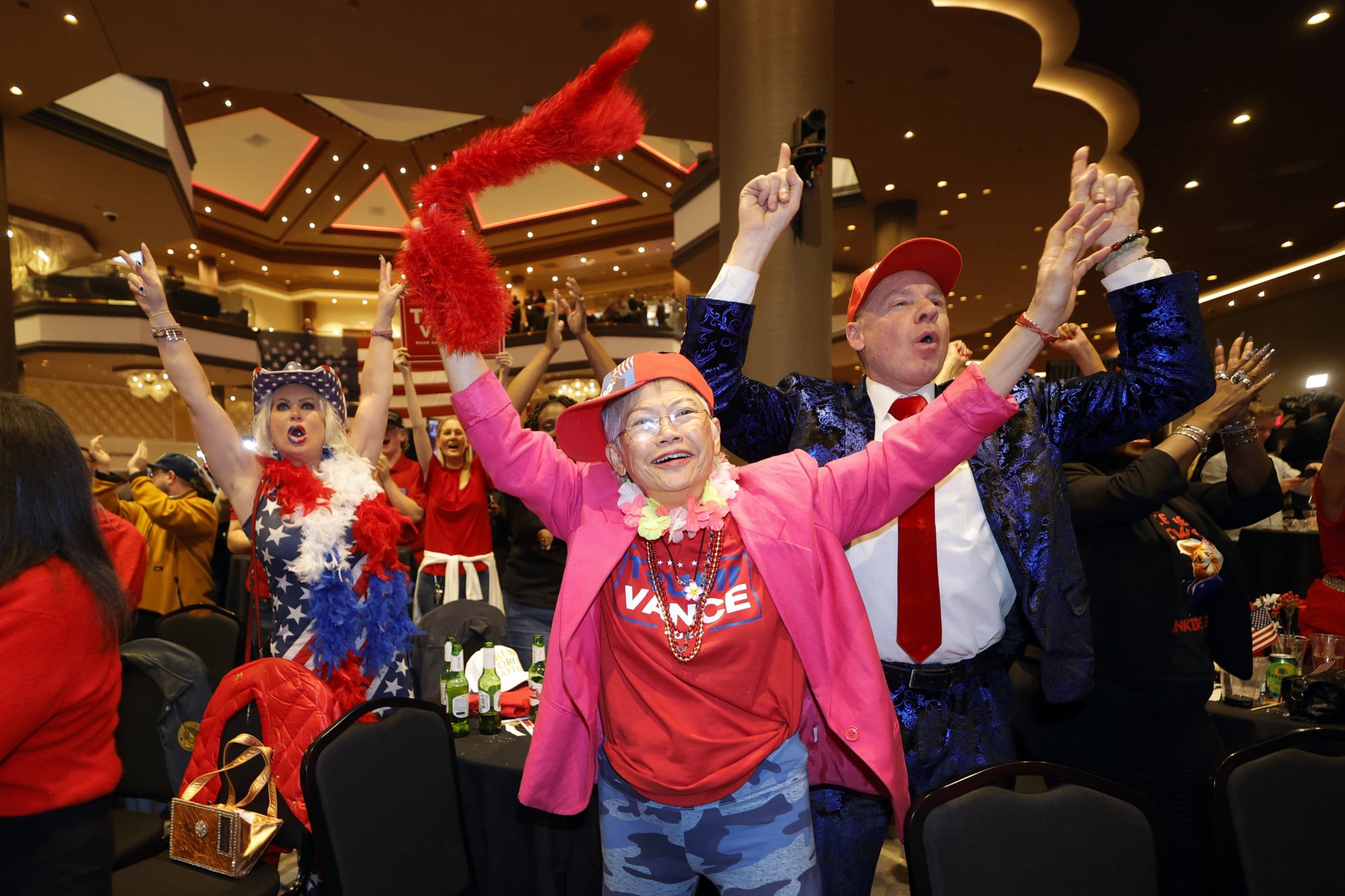 Los partidarios del candidato presidencial republicano, el expresidente Donald Trump