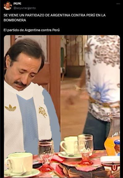 Los mejores memes de Argentina vs. Perú (Captura: X)