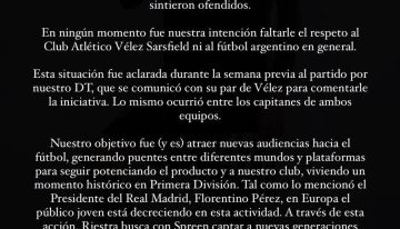 El descargo de Deportivo Riestra tras la polémica por el debut de Spreen en la Liga Profesional