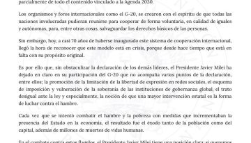 Javier Milei, en vivo: las últimas noticias de la participación en el G20 de Brasil