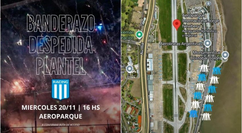 Racing viaja a Paraguay y los hinchas organizaron un gran banderazo para despedir al equipo