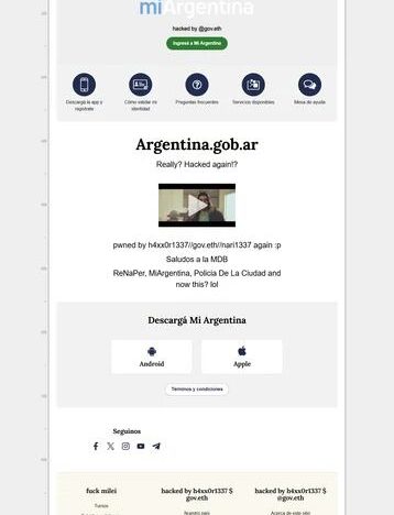 Hackearon Mi Argentina, el sitio web del Gobierno: qué puede pasar con los datos de los usuarios registrados