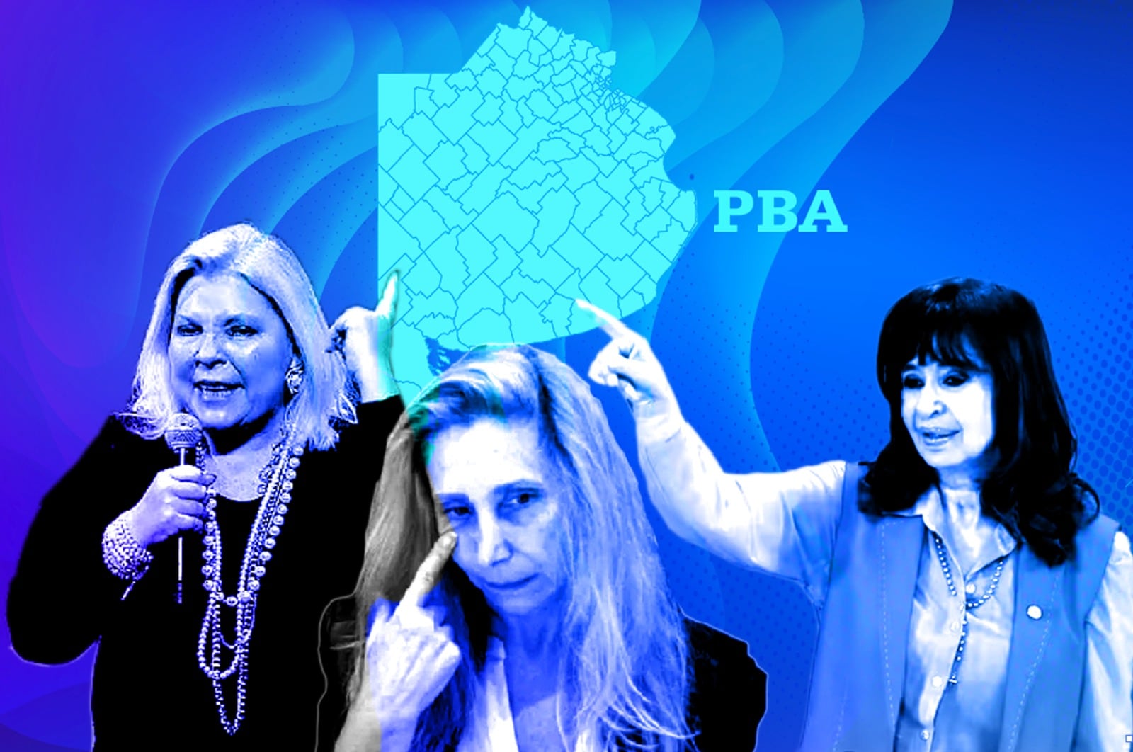 Elisa Carrió, Karina Milei y Cristina Kirchner