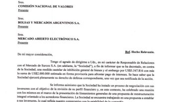 Supuesto ocultamiento de datos: la CNV denunció penalmente a Surcos, que afronta un millonario embargo y se presentará a un Procedimiento Preventivo de Crisis