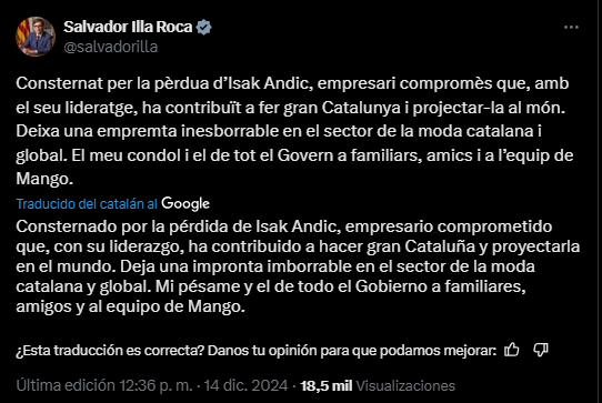 Amigos y colegas del empresario lamentaron la noticia de la muerte (Foto: Captura X/@salvadorilla)