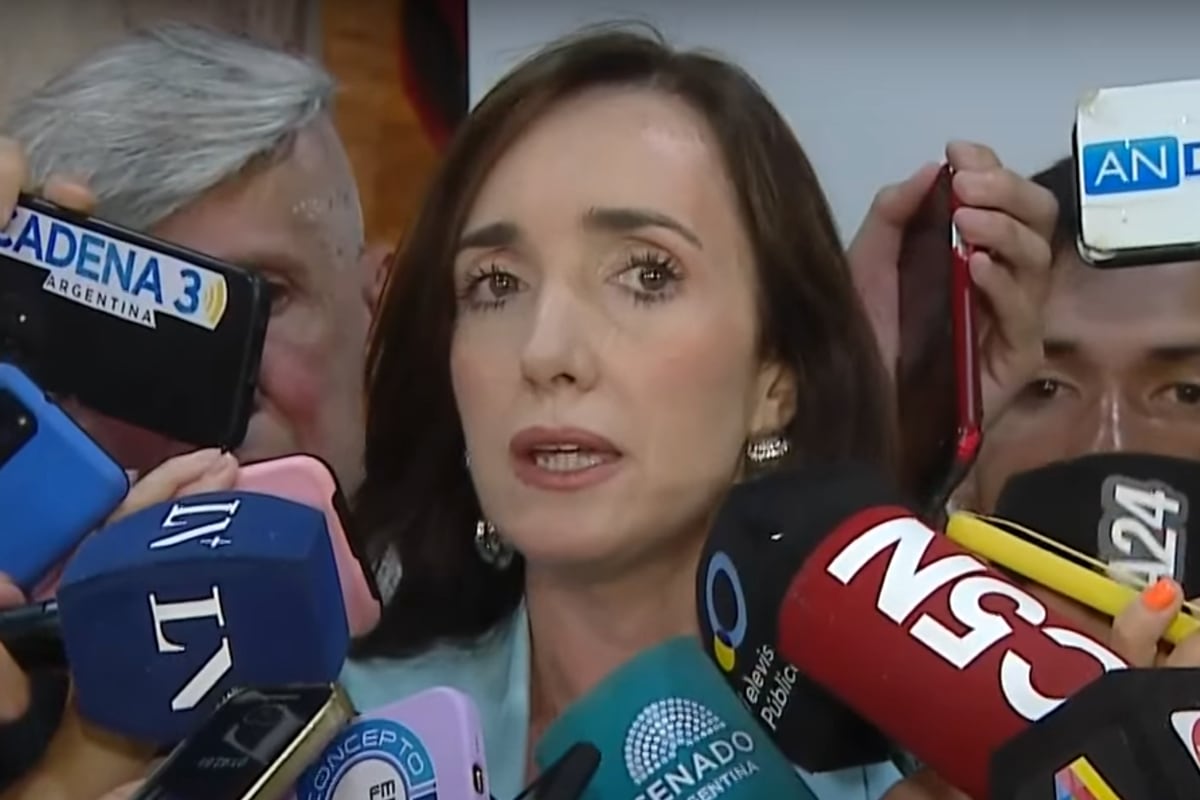 La vicepresidenta Victoria Villarruel tras la expulsión de Kueider en el Senado