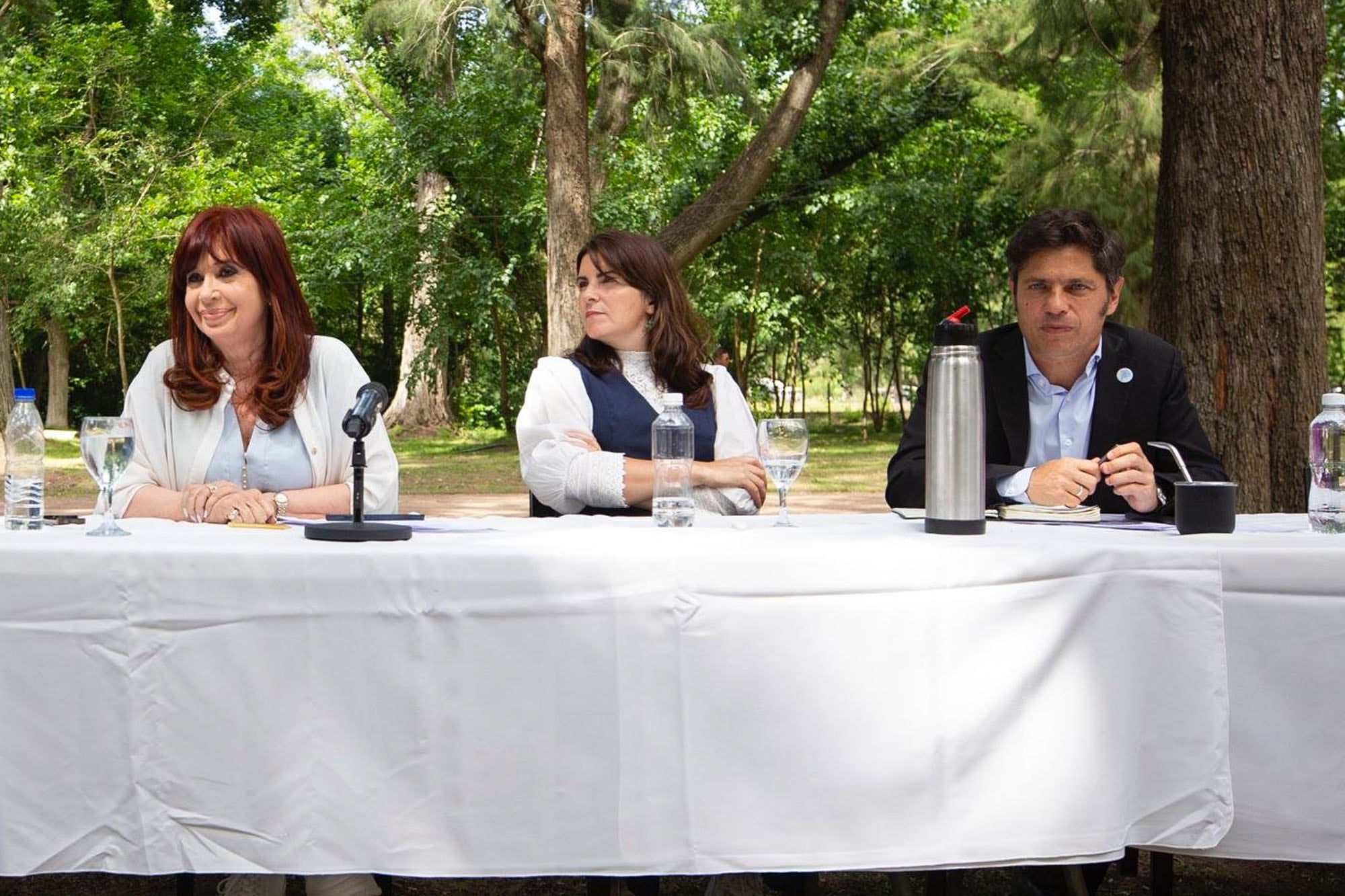 Cristina Fernández Kirchner y Axel Kicillof en el acto del PJ bonaerense