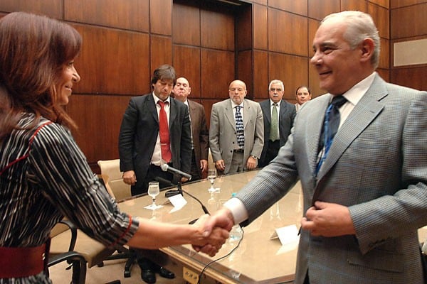 Cristina Kirchner y Juan José Zanola, en 2008 