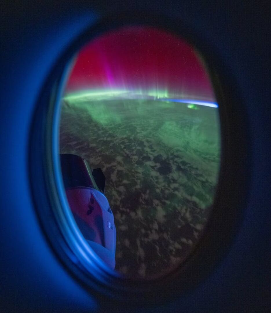 Auroras boreales desde la Estación Espacial Internacional. (Foto: X/ @dominickmatthew NASA).