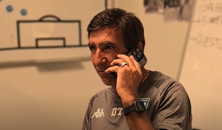 Gustavo Costas en enero de 2024, en el video que hizo Racing con las incorporaciones que fueron llegando para intentar ser campeón