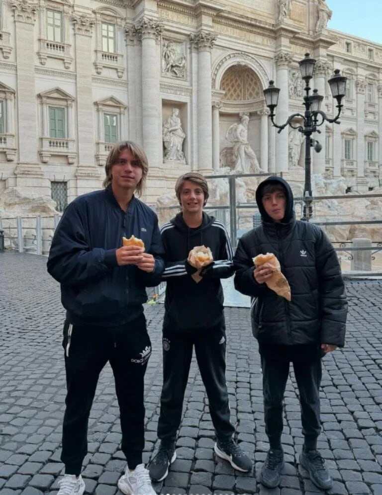 La conductora también fotografió a sus hijos en Roma (Foto: Instagram / wanda_nara)