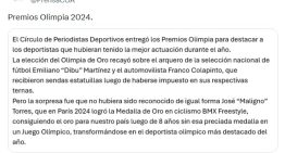 El enojo del Comité Olímpico Argentino por el oro de Franco Colapinto y Dibu Martínez en los Premios Olimpia