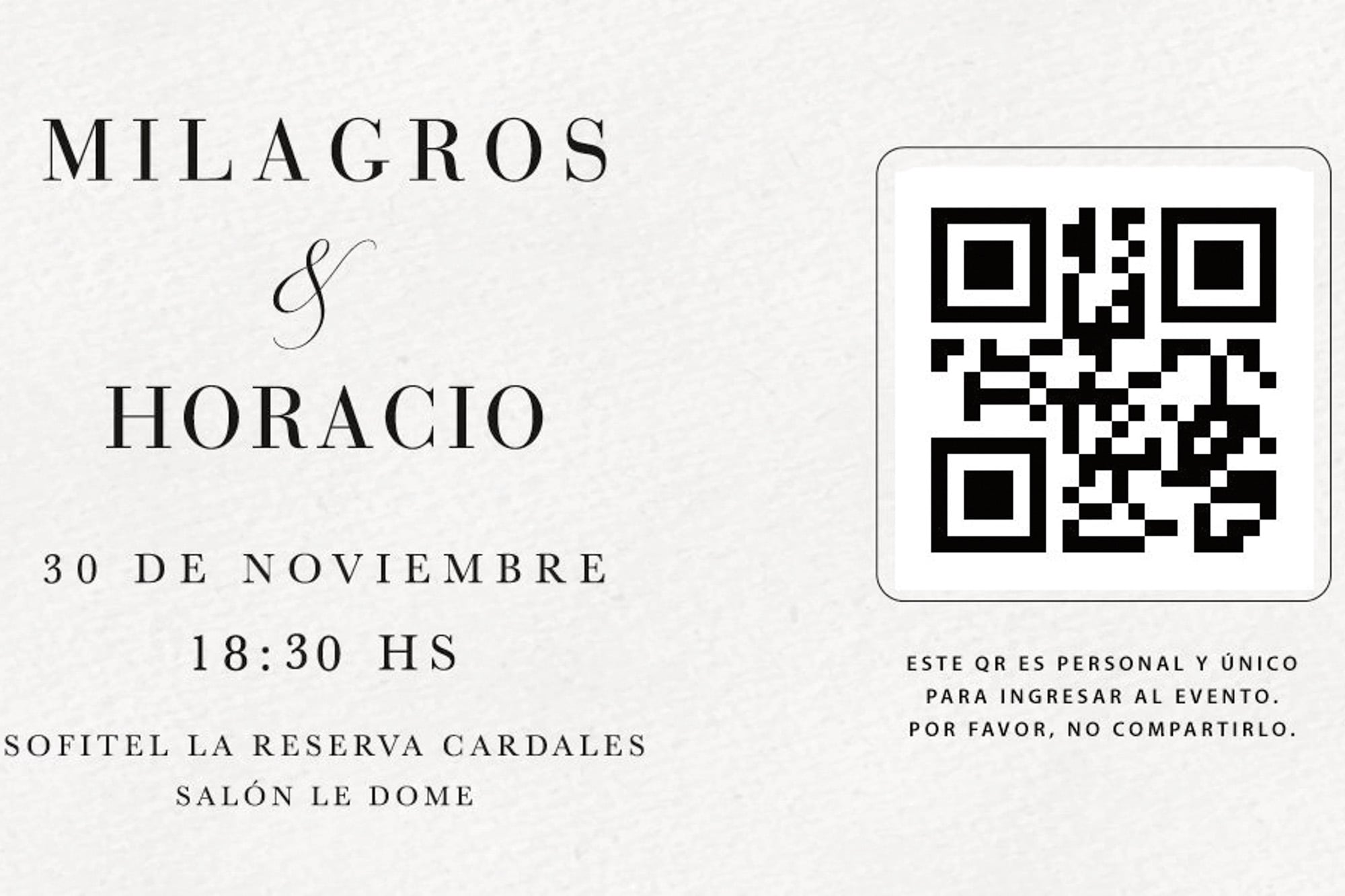 La tarjeta de invitación, a través de QR.