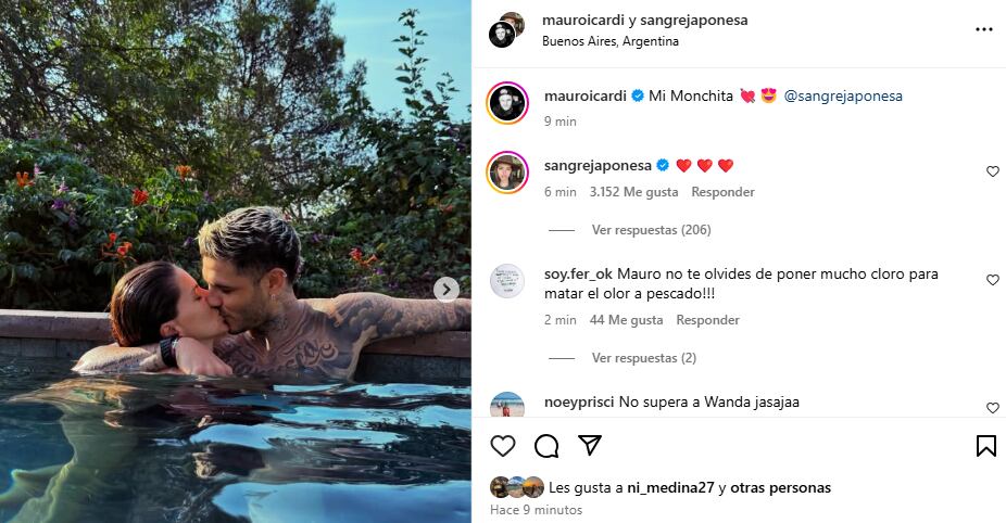 Mauro Icardi le dedicó un posteo a La China Suárez (Foto: Instagram/mauroicardi)