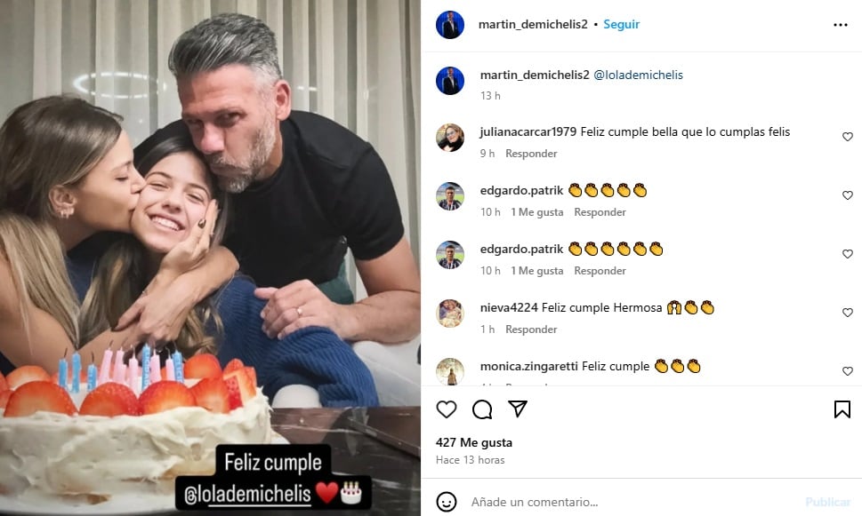 El posteo de Martín Demichelis sobre el cumpleaños de Lola