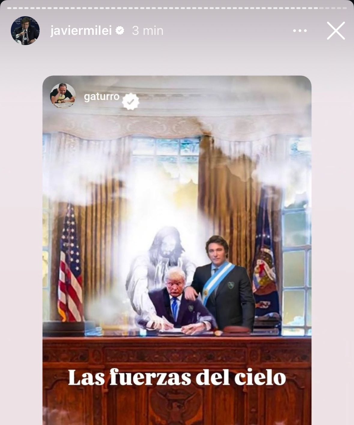 El posteo de Javier Milei en su cuenta de Instagram