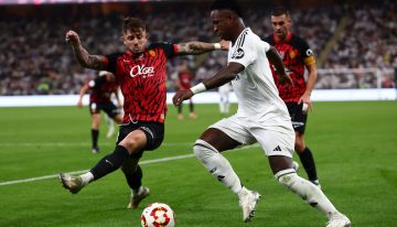 El fuerte cruce entre Pablo Maffeo y Vinicius en el partido del Real Madrid ante Mallorca