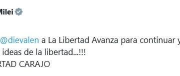 Javier Milei celebró la incorporación de Diego Valenzuela a La Libertad Avanza y elevó la tensión con el PRO