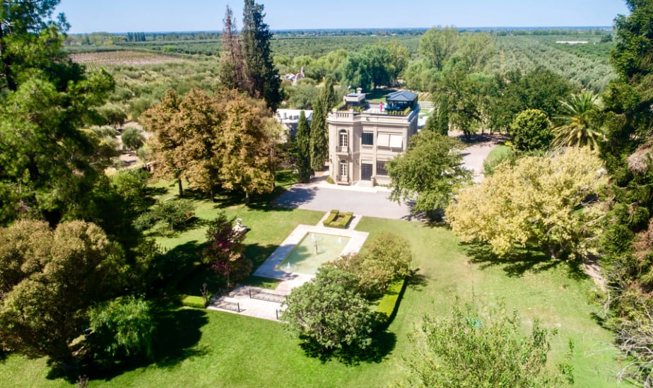 Vista actual de la casa familiar de Finca el Paraíso, en Maipú, Mendoza