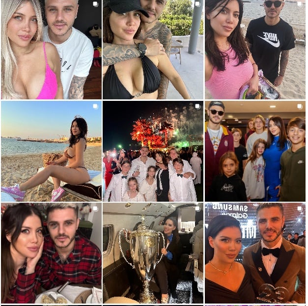 El perfil de Wanda Nara con las fotos junto a Mauro Icardi