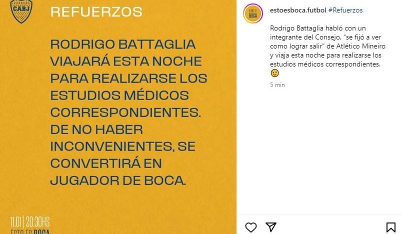 Boca se refuerza con todo para la temporada 2025: ahora oficializó la contratación de Rodrigo Battaglia