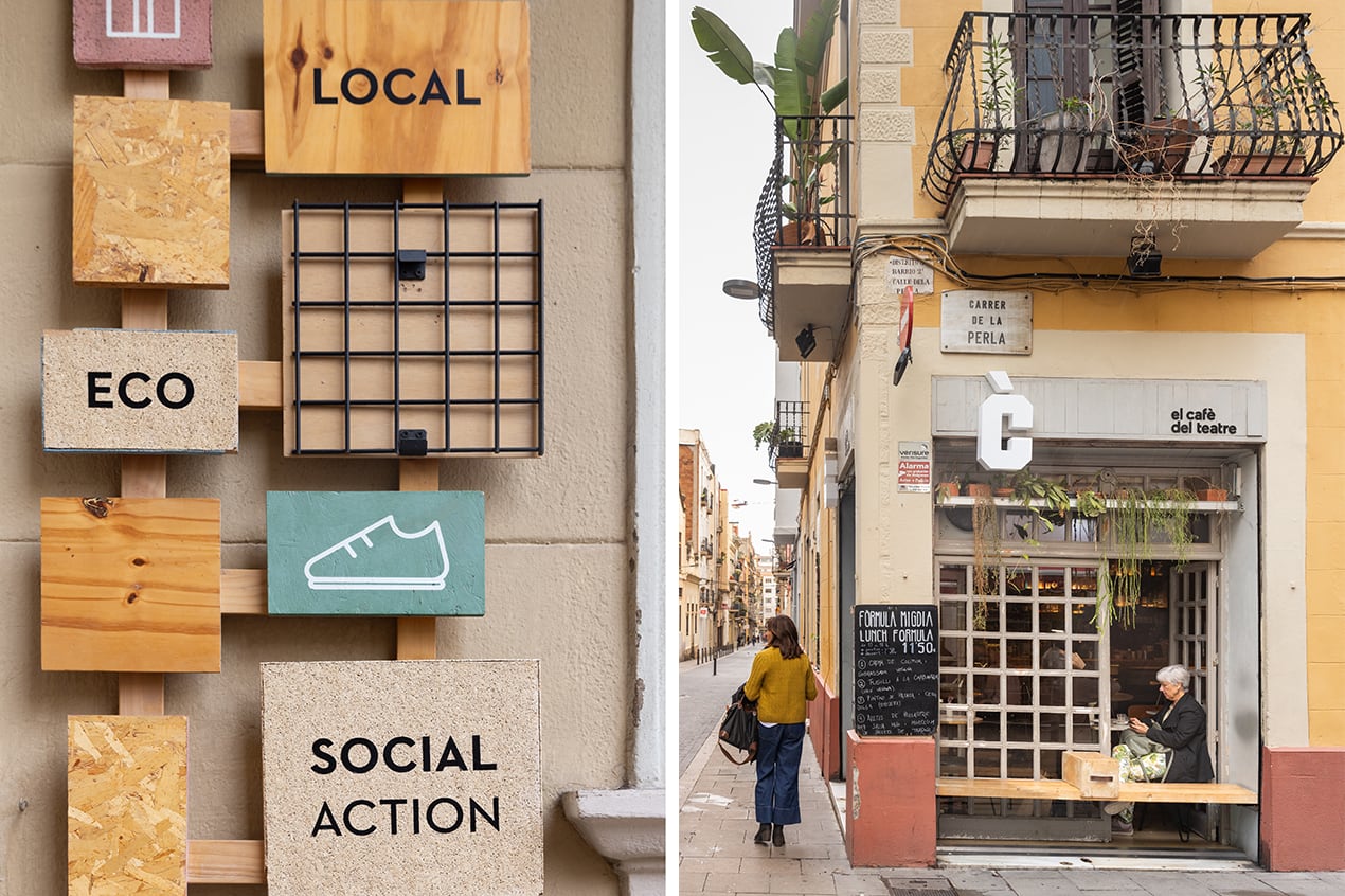 El barrio está lleno de tiendas con propuestas de comida saludable y tiendas sostenibles.