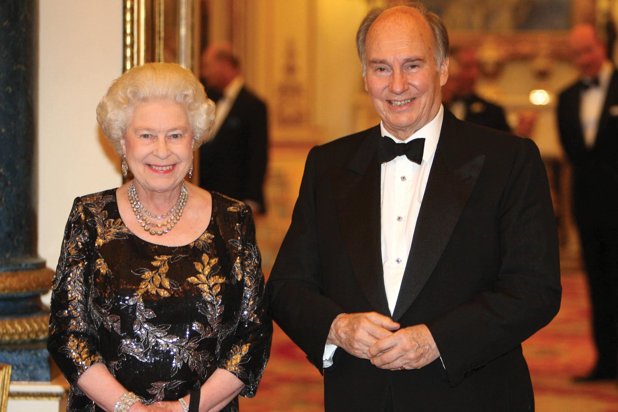 El 7 de julio de 2008, la reina Isabel II ofreció una cena en el Palacio de Buckingham con motivo del Jubileo de Oro del príncipe Aga Khan IV.