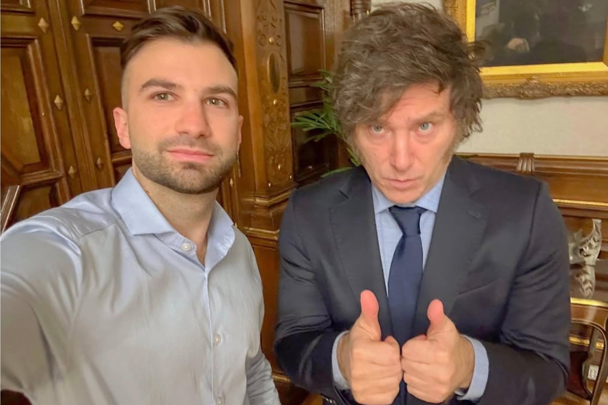 Mauricio Novelli y el presidente Javier Milei