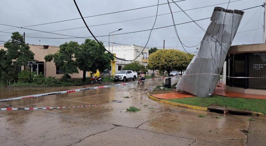 Árboles caídos, techos volados y granizo: las fotos del fuerte temporal que azotó a Bragado