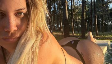 Wanda Nara eligió una microbikini Louis Vuitton para su finde con L-Gante en Pinamar: “Días de amor“