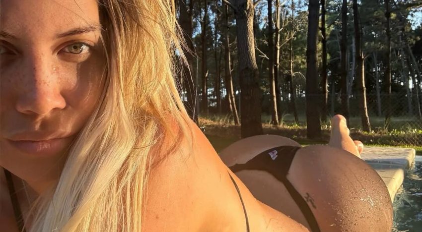 Wanda Nara eligió una microbikini Louis Vuitton para su finde con L-Gante en Pinamar: “Días de amor“