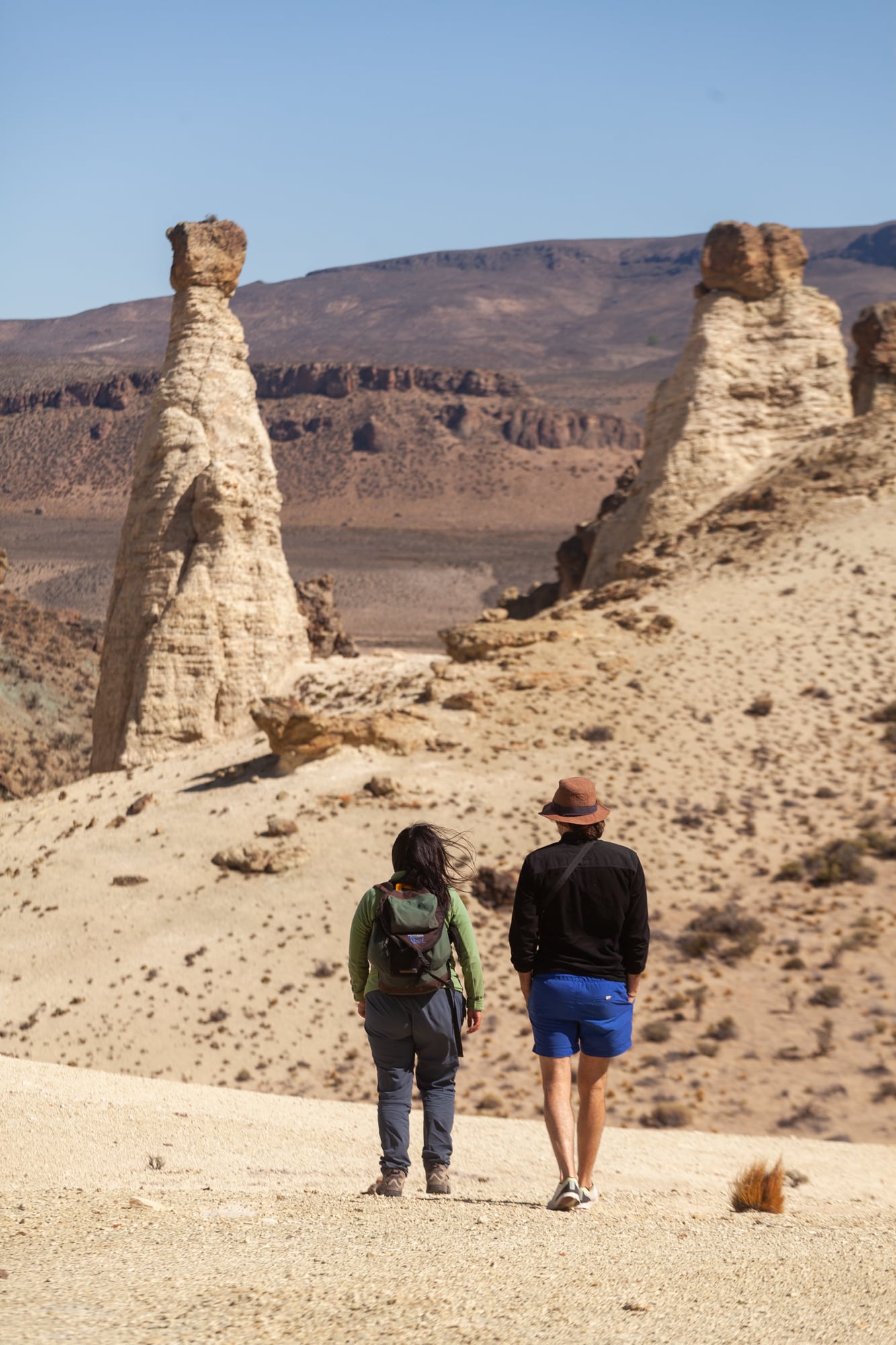 Rastros de la erosión en el valle del río Chubut.