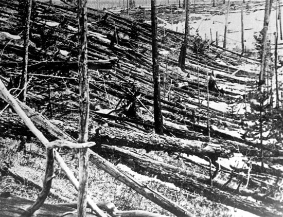 El 30 de junio el bólido de Tunguska arrasó con un perímetro de 2150 kilómetros cuadrados en la meseta de Siberia