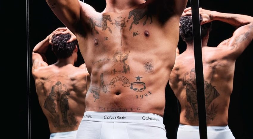 Bad Bunny encendió las redes: posó en bóxers de algodón para Calvin Klein