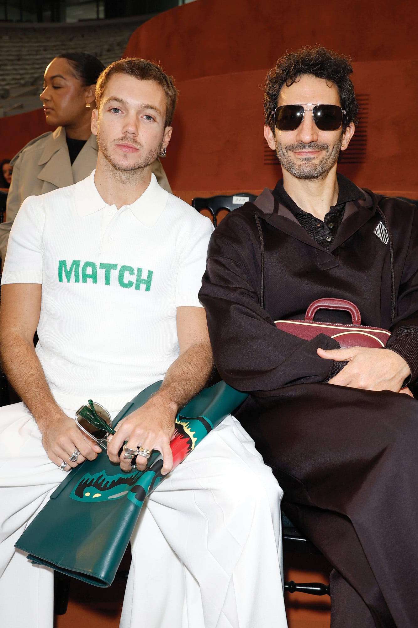 Los actores argentinos Franco Massini y Juan Minujín fueron invitados especiales de Lacoste, que presentó en Roland Garros una colección urbana, con alma deportiva.